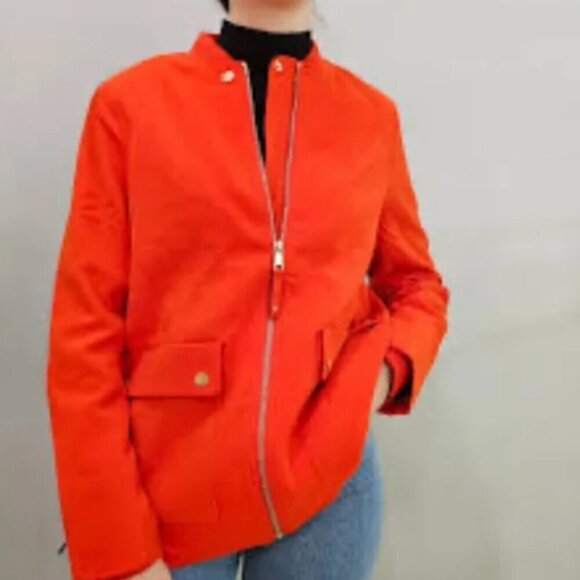 H&M Red Blazer zip up Jacket 8 - Picture 2 of 15